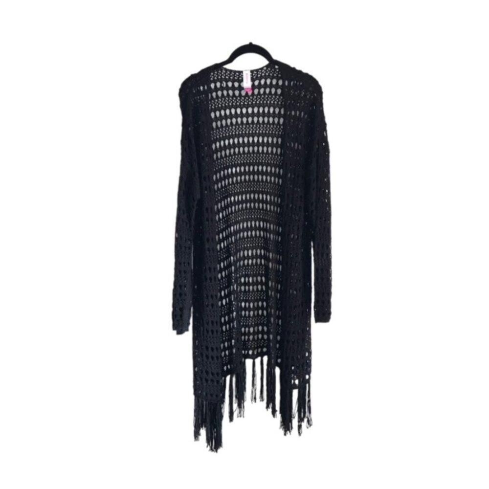 Women's Open Sweater, Black, Size XXL